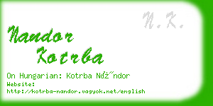 nandor kotrba business card